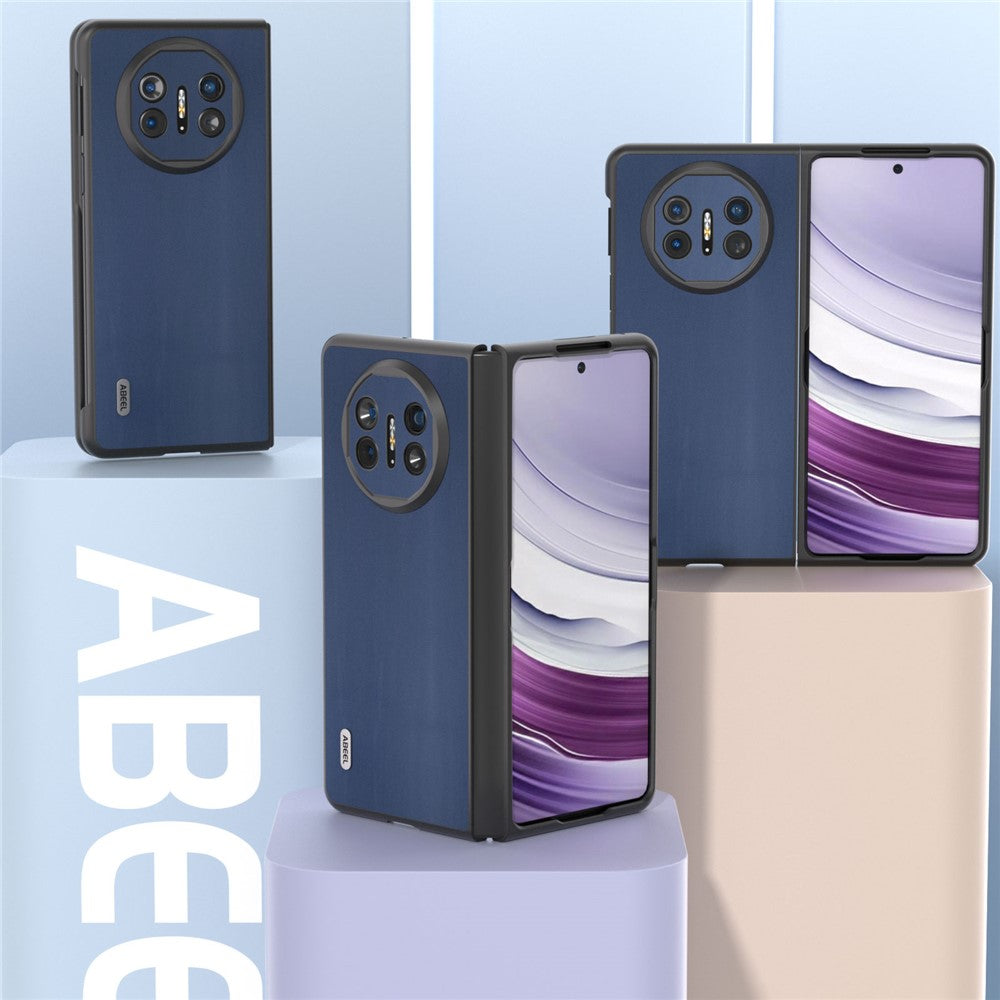 ABEEL For Huawei Mate X5 Case Genuine Cow Leather+TPU+PC Nappa Texture Phone Cover