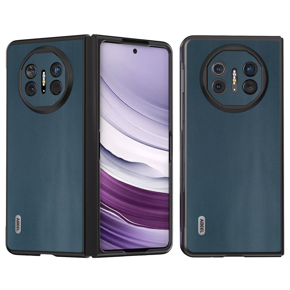 ABEEL For Huawei Mate X5 Case Genuine Cow Leather+TPU+PC Nappa Texture Phone Cover