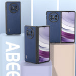 ABEEL For Huawei Mate X5 Case Genuine Cow Leather+TPU+PC Litchi Texture Phone Cover