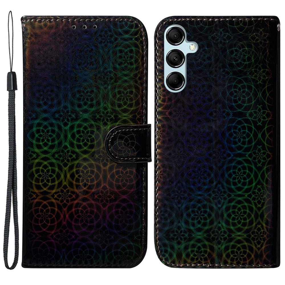 For Samsung Galaxy M34 5G / F34 5G Dazzling Flower Pattern PU Leather Wallet Stand Cover Phone Case