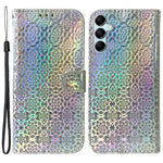 For Samsung Galaxy M34 5G / F34 5G Dazzling Flower Pattern PU Leather Wallet Stand Cover Phone Case