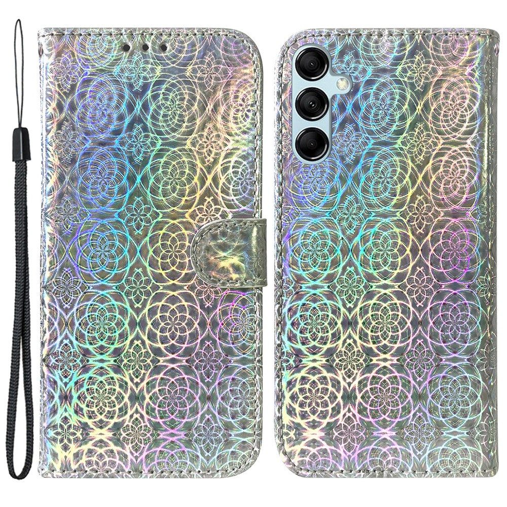 For Samsung Galaxy M34 5G / F34 5G Dazzling Flower Pattern PU Leather Wallet Stand Cover Phone Case