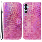 For Samsung Galaxy M34 5G / F34 5G Dazzling Flower Pattern PU Leather Wallet Stand Cover Phone Case