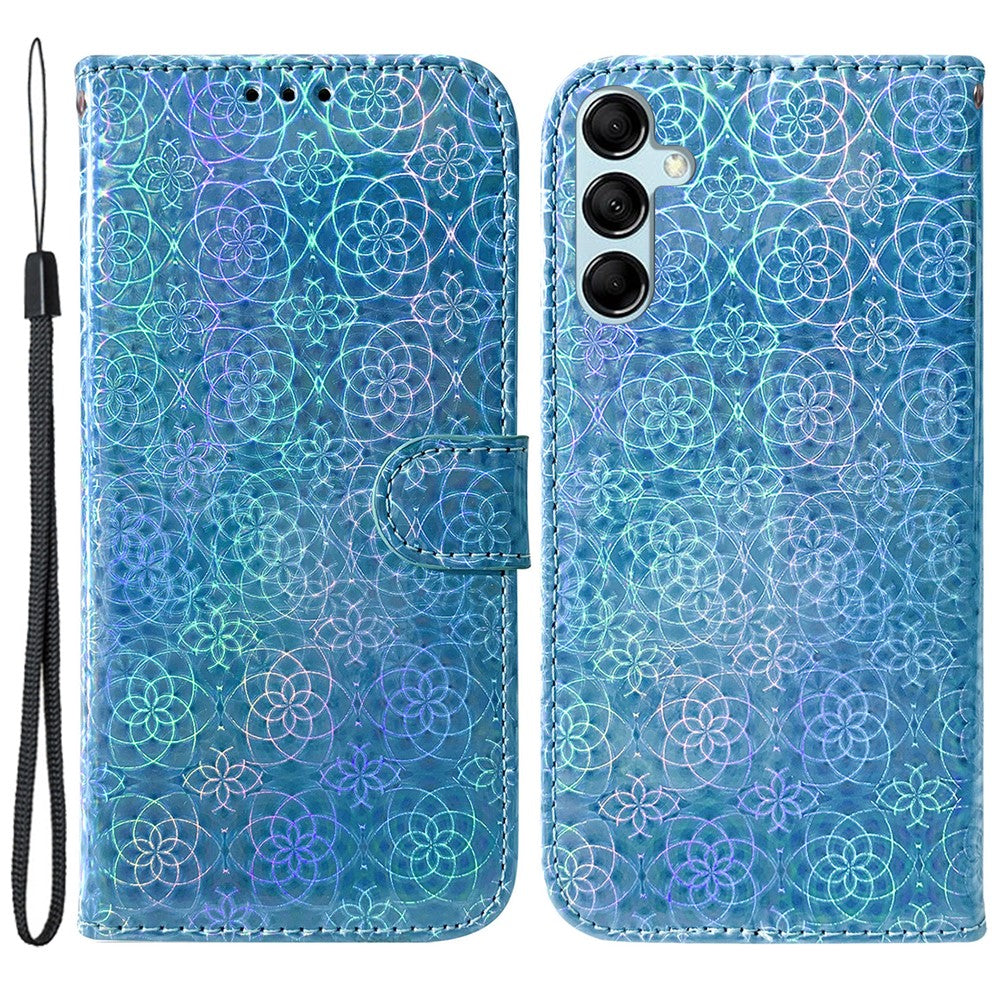 For Samsung Galaxy M34 5G / F34 5G Dazzling Flower Pattern PU Leather Wallet Stand Cover Phone Case