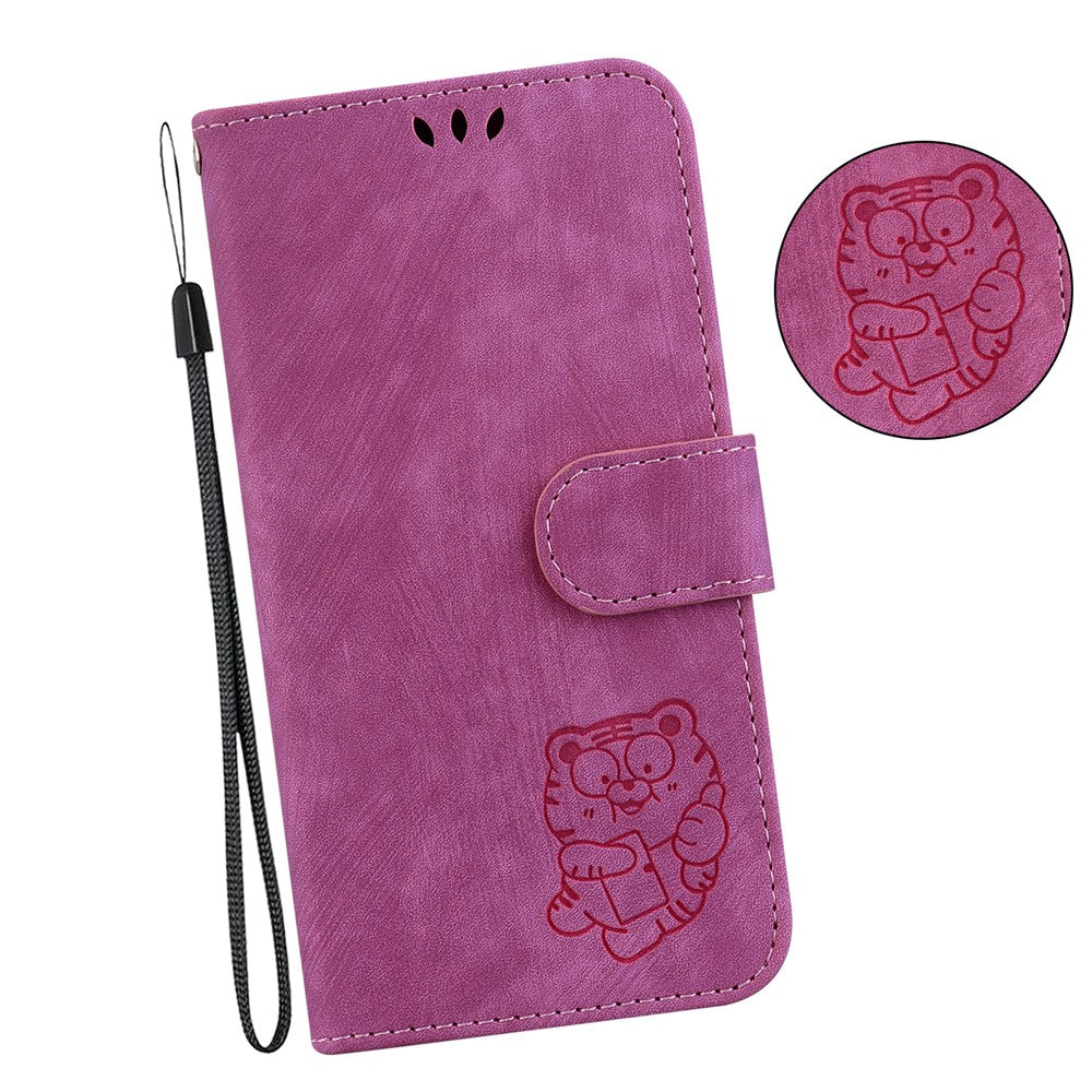 For Samsung Galaxy M34 5G / F34 5G Wallet Stand Leather Case Cute Tiger Imprint Phone Cover