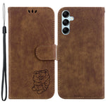 For Samsung Galaxy M34 5G / F34 5G Wallet Stand Leather Case Cute Tiger Imprint Phone Cover