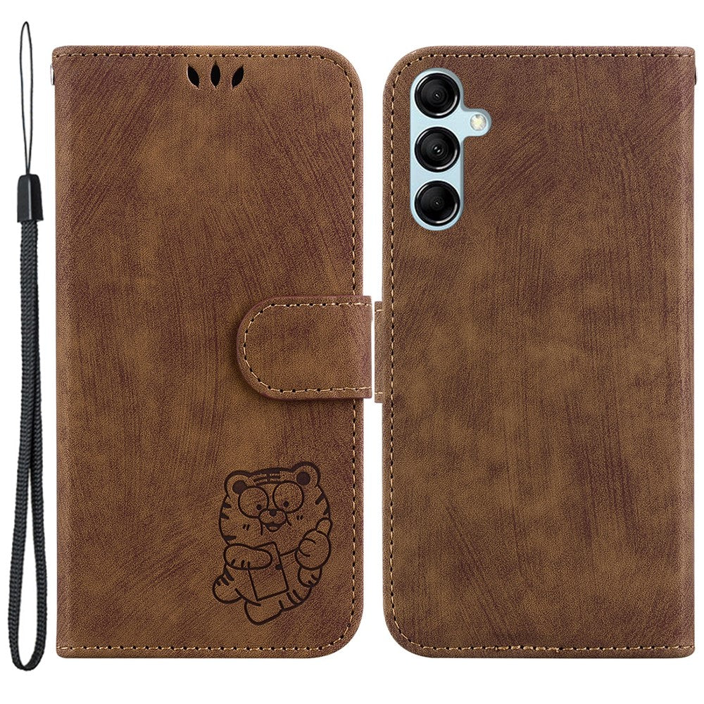 For Samsung Galaxy M34 5G / F34 5G Wallet Stand Leather Case Cute Tiger Imprint Phone Cover