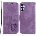 For Samsung Galaxy M34 5G / F34 5G Wallet Stand Leather Case Cute Tiger Imprint Phone Cover
