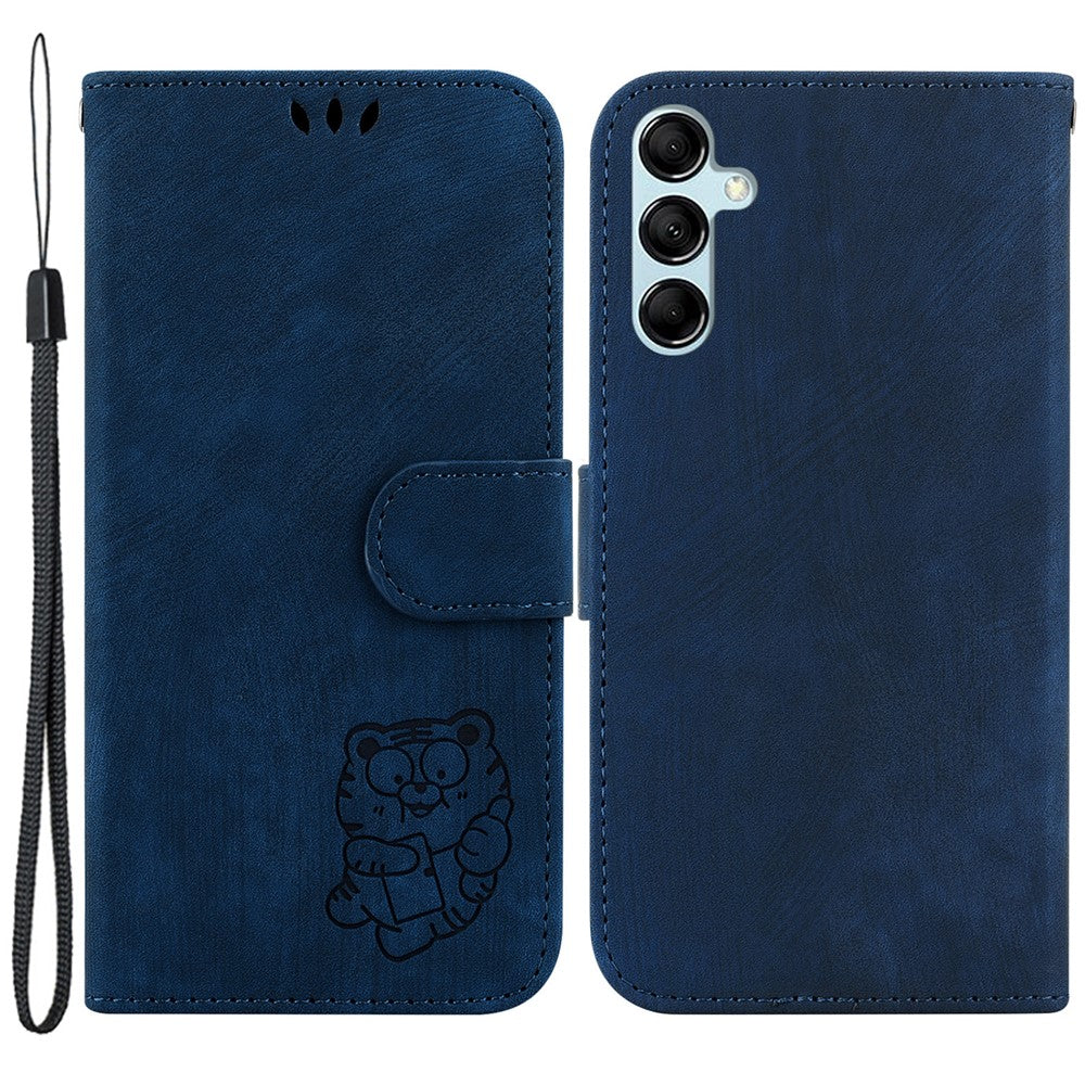 For Samsung Galaxy M34 5G / F34 5G Wallet Stand Leather Case Cute Tiger Imprint Phone Cover