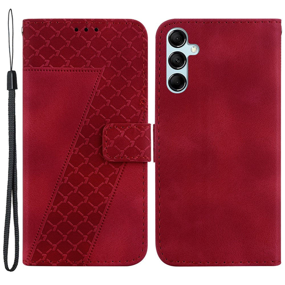 For Samsung Galaxy M34 5G / F34 5G Phone Leather Case 7-Shape Imprinted Wallet Stand Cover