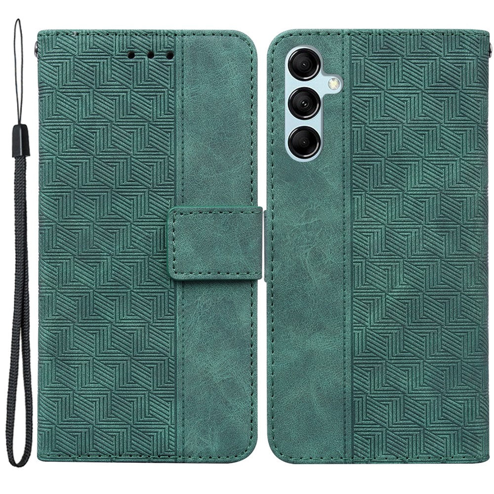 Phone Cover for Samsung Galaxy M34 5G / F34 5G , Wallet Stand PU Leather Geometry Imprinted Case