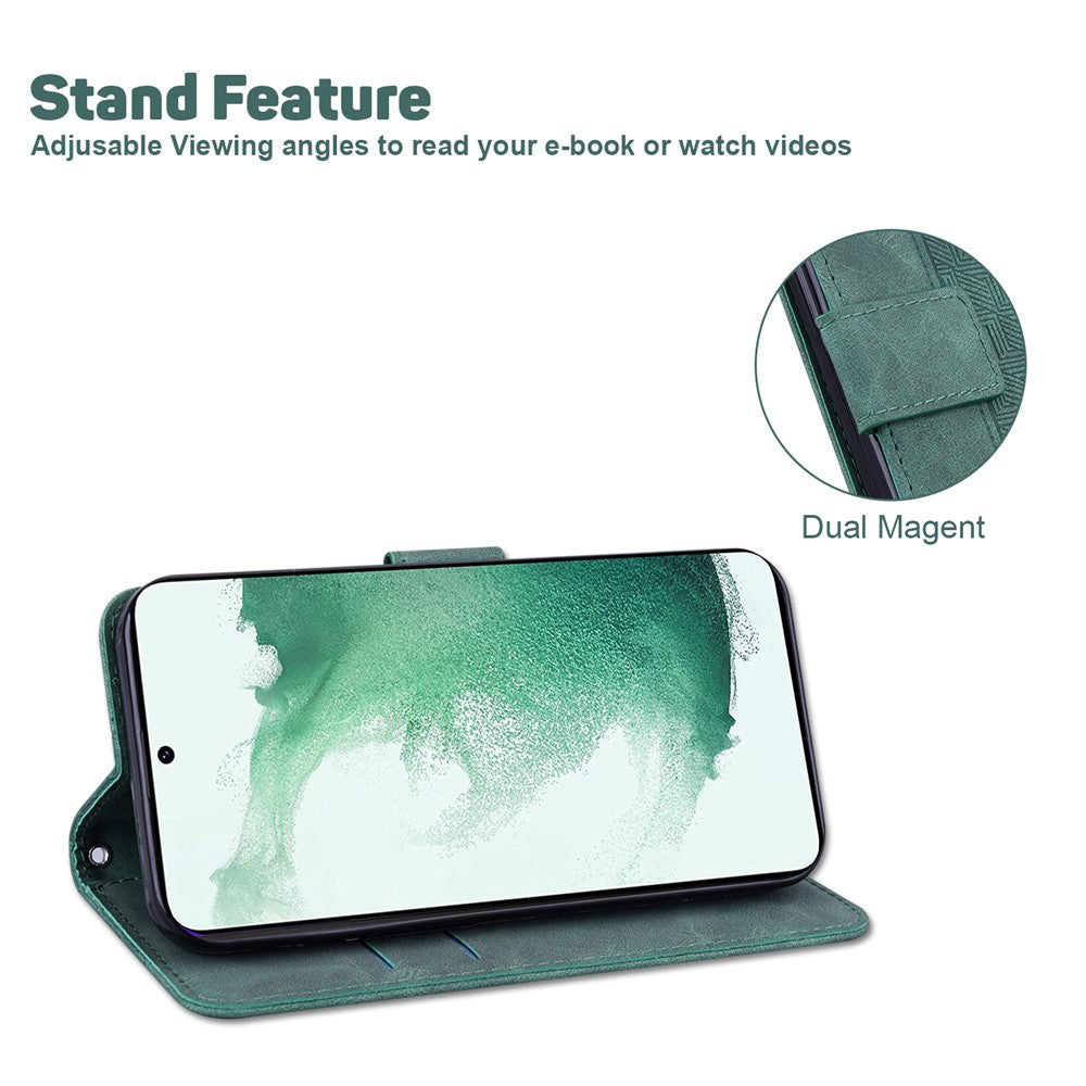 Phone Cover for Samsung Galaxy M34 5G / F34 5G , Wallet Stand PU Leather Geometry Imprinted Case