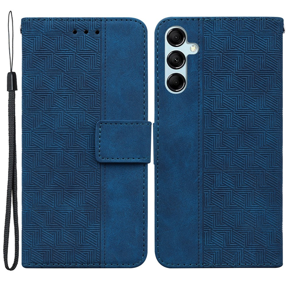 Phone Cover for Samsung Galaxy M34 5G / F34 5G , Wallet Stand PU Leather Geometry Imprinted Case