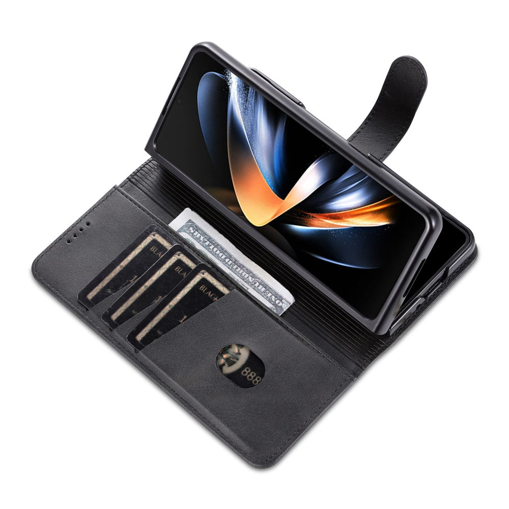 AZNS For Samsung Galaxy Z Fold4 5G Case PU Leather + PC Anti-scratch Wallet Phone Cover