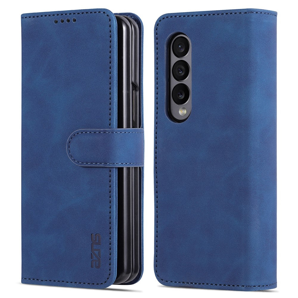 AZNS For Samsung Galaxy Z Fold4 5G Case PU Leather + PC Anti-scratch Wallet Phone Cover