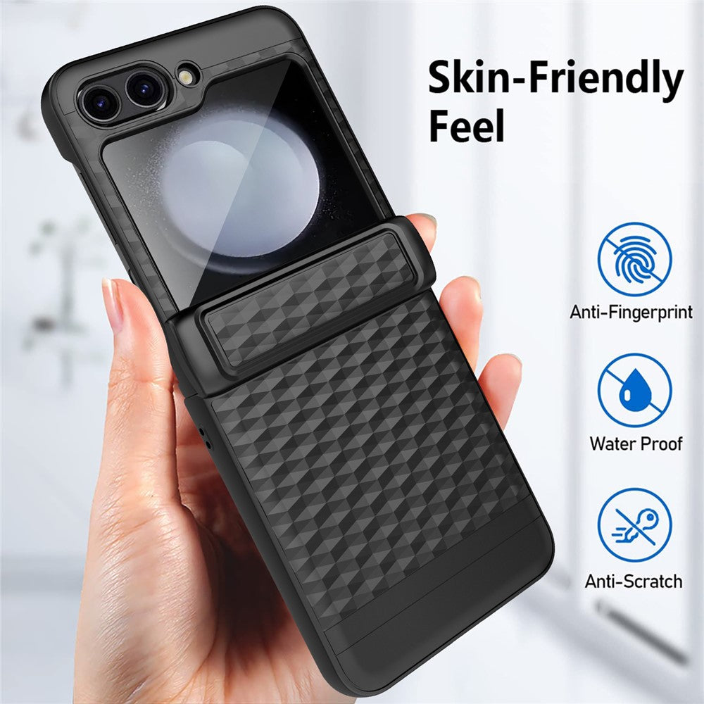 For Samsung Galaxy Z Flip5 5G Case Magnetic Spring Link Hinge Phone Cover with Tempered Glass Screen Film