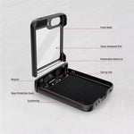 For Samsung Galaxy Z Flip5 5G Case Magnetic Spring Link Hinge Phone Cover with Tempered Glass Screen Film