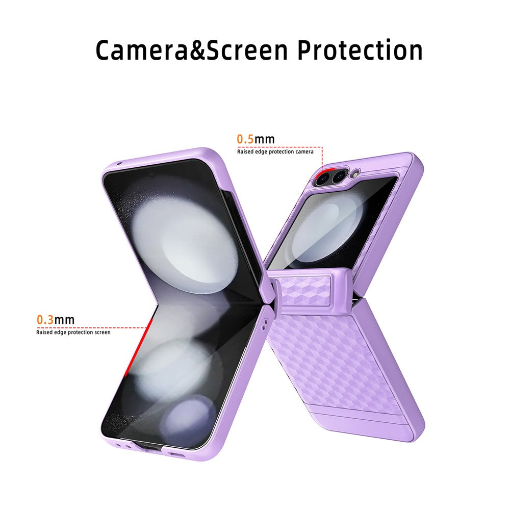 For Samsung Galaxy Z Flip5 5G Case Magnetic Spring Link Hinge Phone Cover with Tempered Glass Screen Film