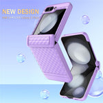 For Samsung Galaxy Z Flip5 5G Case Magnetic Spring Link Hinge Phone Cover with Tempered Glass Screen Film