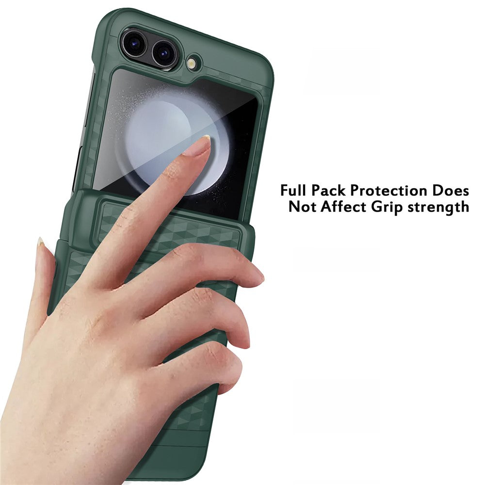 For Samsung Galaxy Z Flip5 5G Case Magnetic Spring Link Hinge Phone Cover with Tempered Glass Screen Film