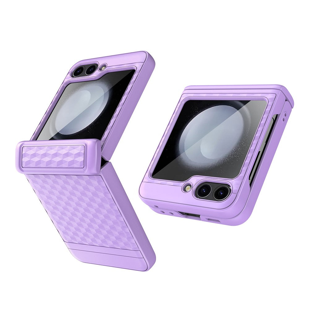 For Samsung Galaxy Z Flip5 5G Case Magnetic Spring Link Hinge Phone Cover with Tempered Glass Screen Film