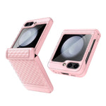 For Samsung Galaxy Z Flip5 5G Case Magnetic Spring Link Hinge Phone Cover with Tempered Glass Screen Film