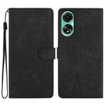 For Oppo A38 4G Case Skin-touch Leather Wallet Cover Solid Color Phone Shell
