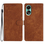 For Oppo A38 4G Case Skin-touch Leather Wallet Cover Solid Color Phone Shell