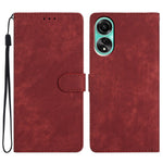For Oppo A38 4G Case Skin-touch Leather Wallet Cover Solid Color Phone Shell