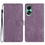 For Oppo A58 4G Case Skin-touch Leather Cover Solid Color Phone Stand Shell