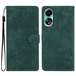 For Oppo A58 4G Case Skin-touch Leather Cover Solid Color Phone Stand Shell