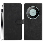 For Huawei Mate 60 Case Folio Flip Solid Color Skin-touch Phone Stand Leather Cover