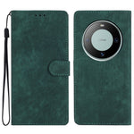 For Huawei Mate 60 Case Folio Flip Solid Color Skin-touch Phone Stand Leather Cover
