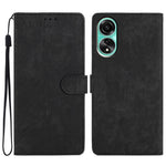 Oppo A78 4G-skal i enfärgat läder med plånbok och stativ.