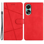 For Oppo A38 4G Imprinted Lines Leather Phone Case Wallet Stand Crazy Horse Texture Cover