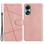 For Oppo A38 4G Imprinted Lines Leather Phone Case Wallet Stand Crazy Horse Texture Cover