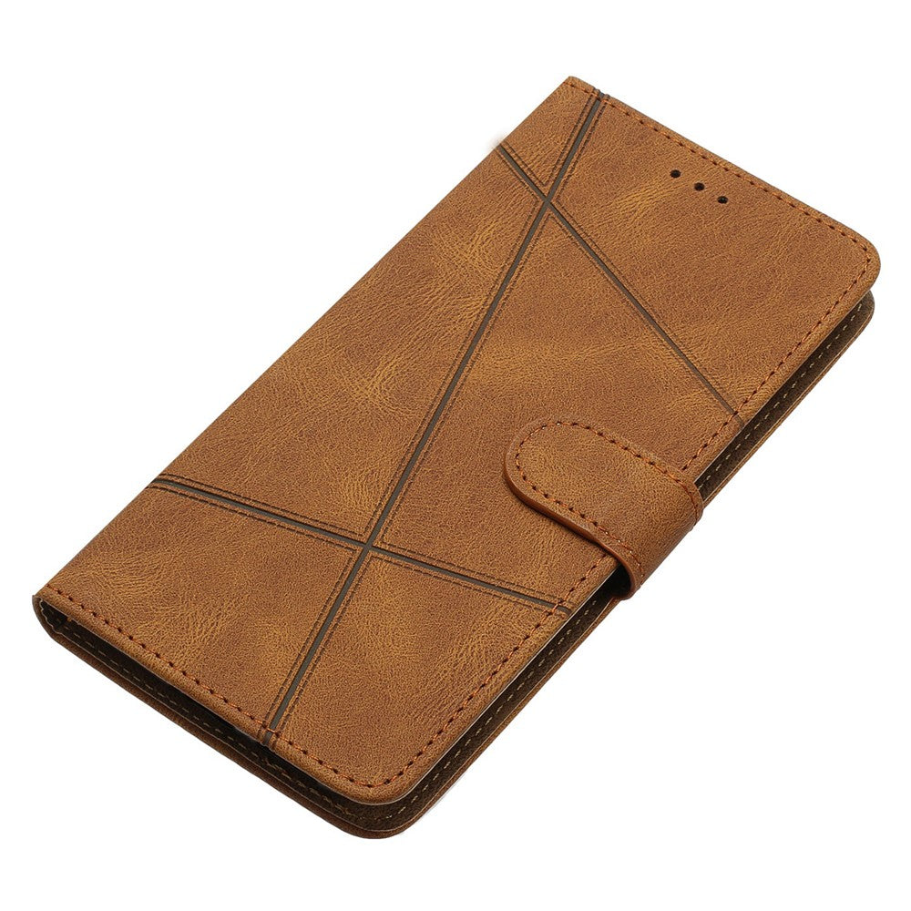 For Huawei Mate 60 Pro Crazy Horse Texture PU Leather Wallet Stand Case Imprinted Lines Phone Cover