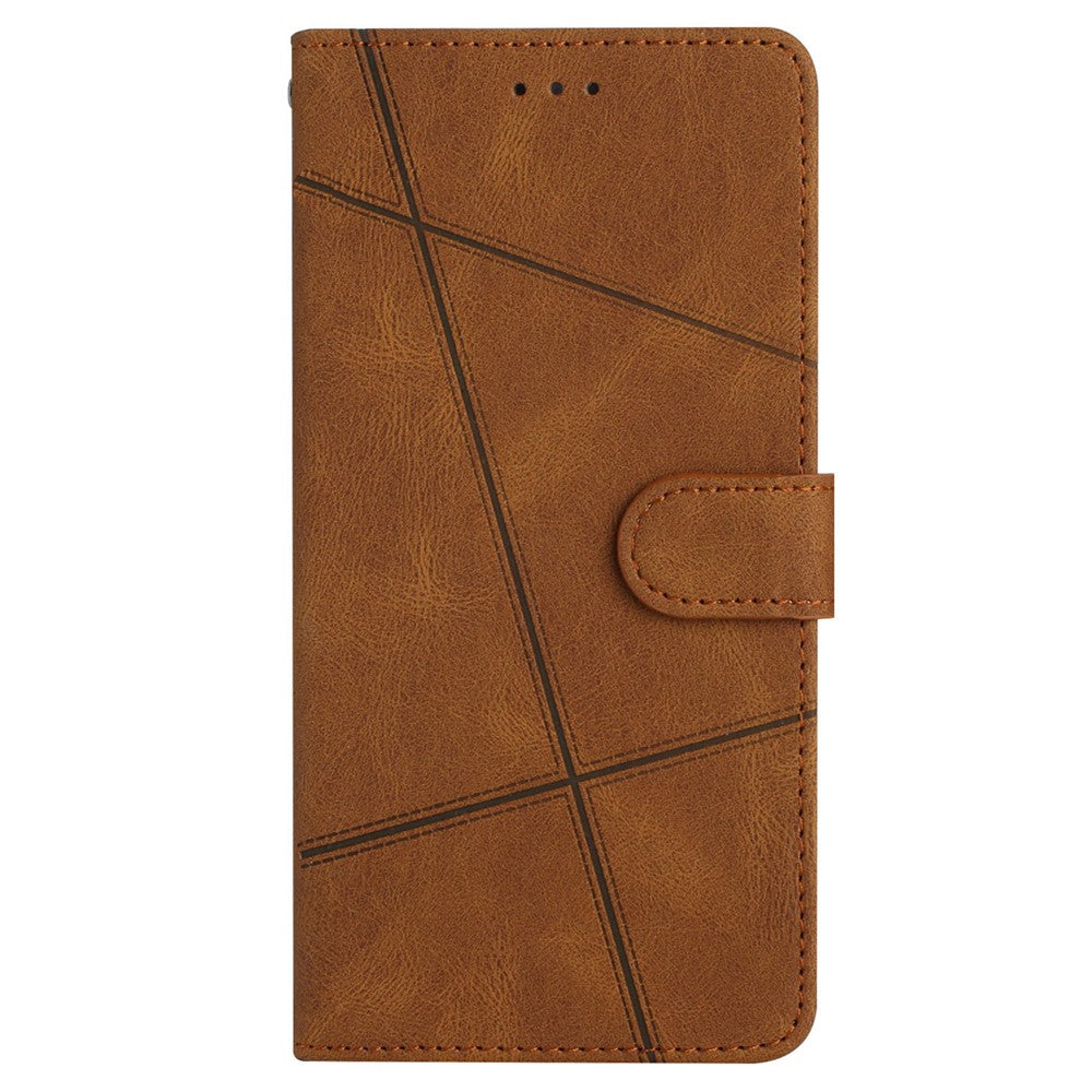 For Huawei Mate 60 Pro Crazy Horse Texture PU Leather Wallet Stand Case Imprinted Lines Phone Cover