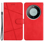 For Huawei Mate 60 Pro Crazy Horse Texture PU Leather Wallet Stand Case Imprinted Lines Phone Cover