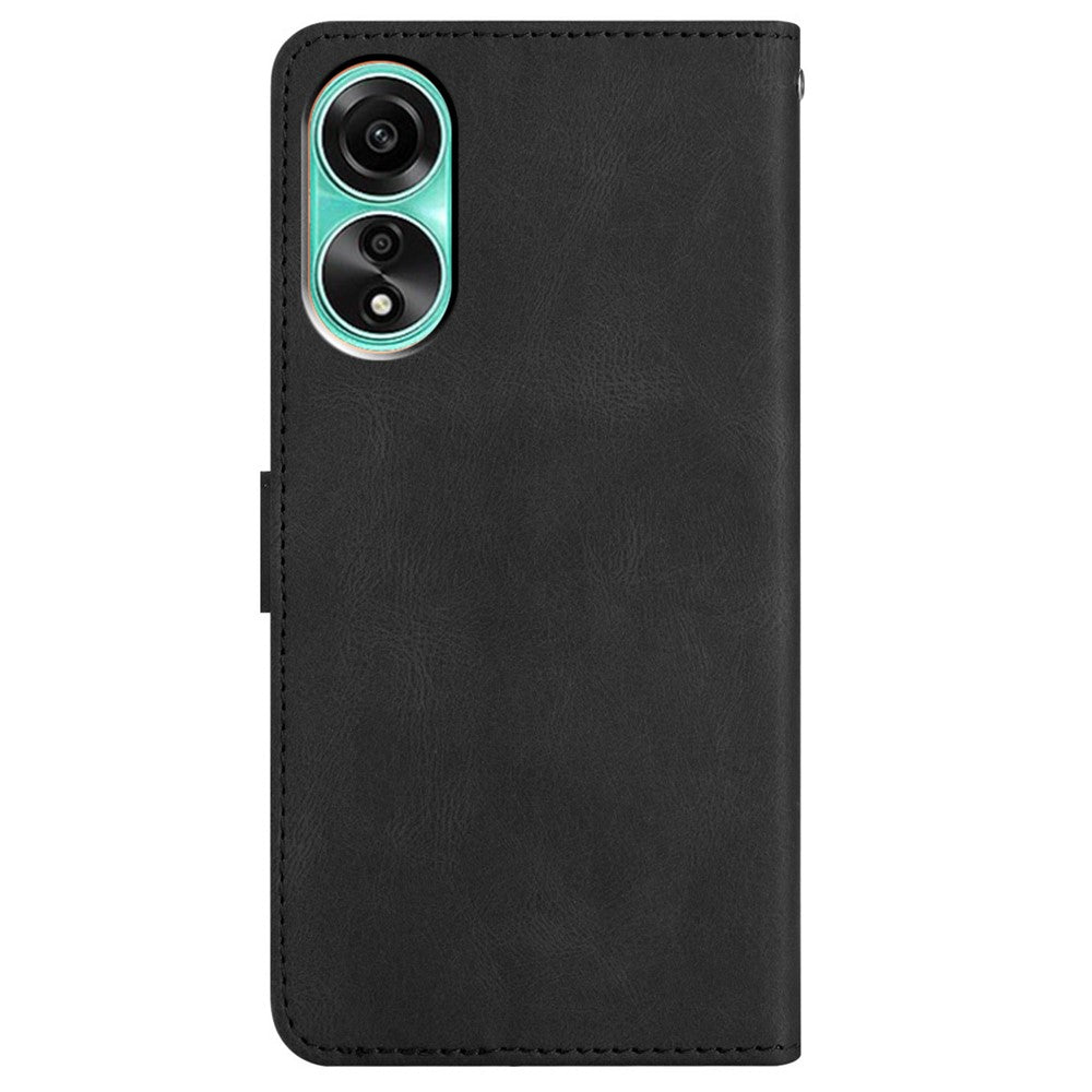 For Oppo A78 4G Wallet Phone Case Stand PU Leather Crazy Horse Texture Imprinted Lines Cover