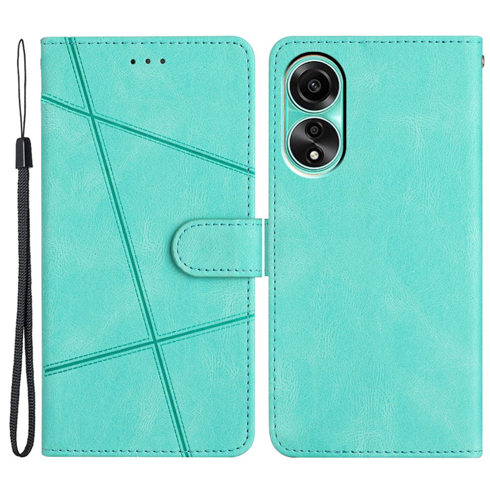For Oppo A78 4G Wallet Phone Case Stand PU Leather Crazy Horse Texture Imprinted Lines Cover