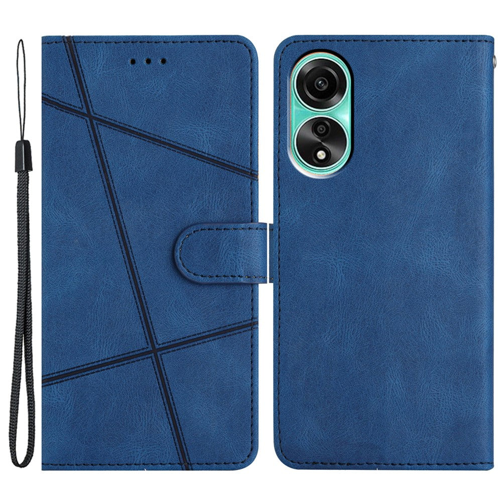 For Oppo A78 4G Wallet Phone Case Stand PU Leather Crazy Horse Texture Imprinted Lines Cover