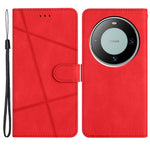 For Huawei Mate 60 Wallet Stand Phone Case Crazy Horse Texture PU Leather Imprinted Lines Cover