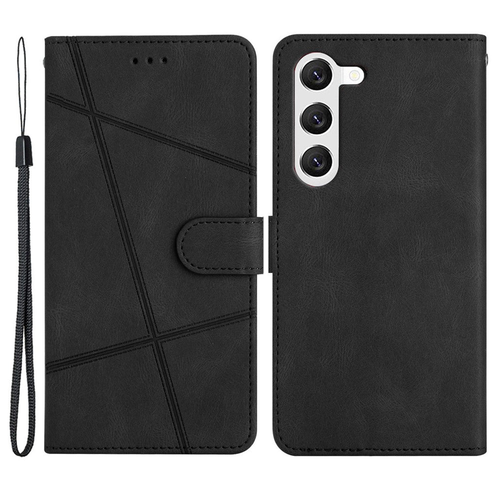 Til Samsung Galaxy A05s 4G pung PU-læder stander etui prægede linjer Crazy Horse-tekstur telefoncover
