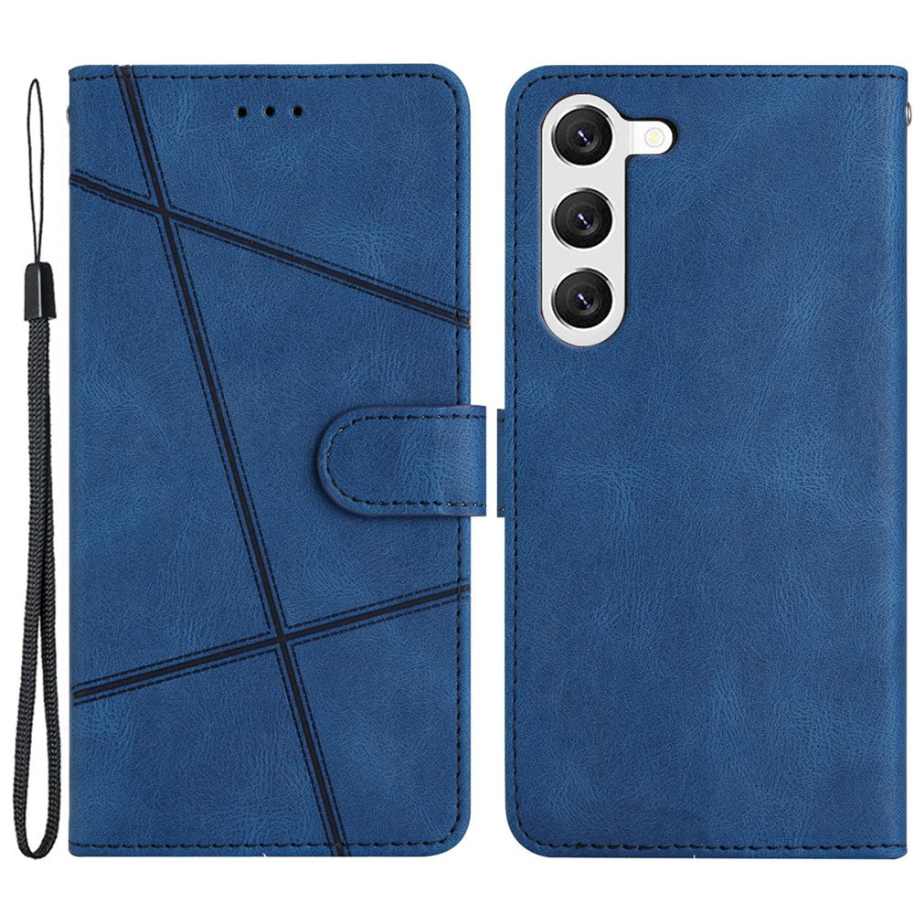 Til Samsung Galaxy A05s 4G pung PU-læder stander etui prægede linjer Crazy Horse-tekstur telefoncover