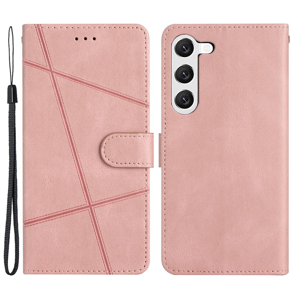 Til Samsung Galaxy A05s 4G pung PU-læder stander etui prægede linjer Crazy Horse-tekstur telefoncover