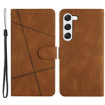 Til Samsung Galaxy A05s 4G pung PU-læder stander etui prægede linjer Crazy Horse-tekstur telefoncover