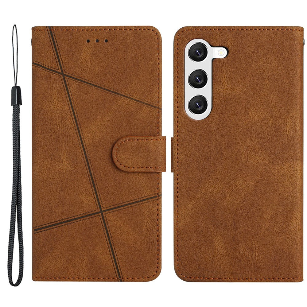 Til Samsung Galaxy A05s 4G pung PU-læder stander etui prægede linjer Crazy Horse-tekstur telefoncover