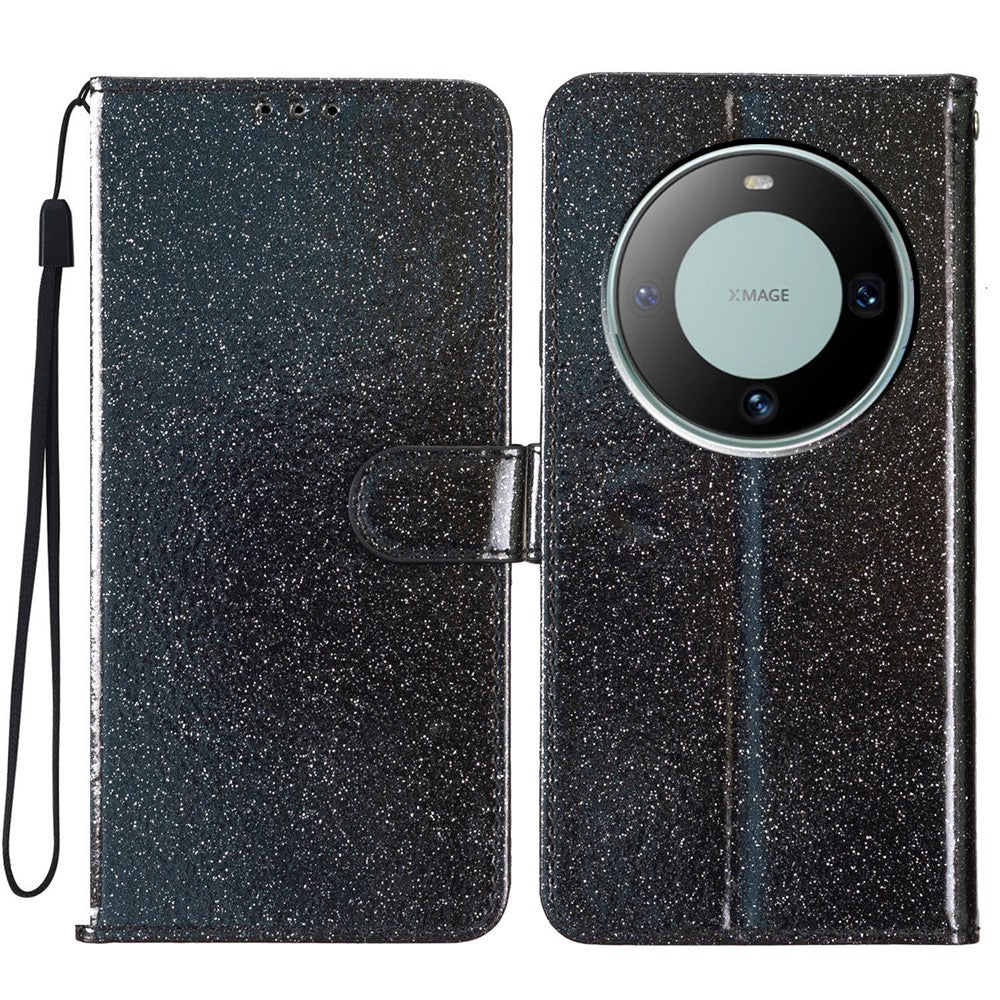 For Huawei Mate 60 Glitter PU Leather Case Anti-scratch Wallet Stand Phone Cover