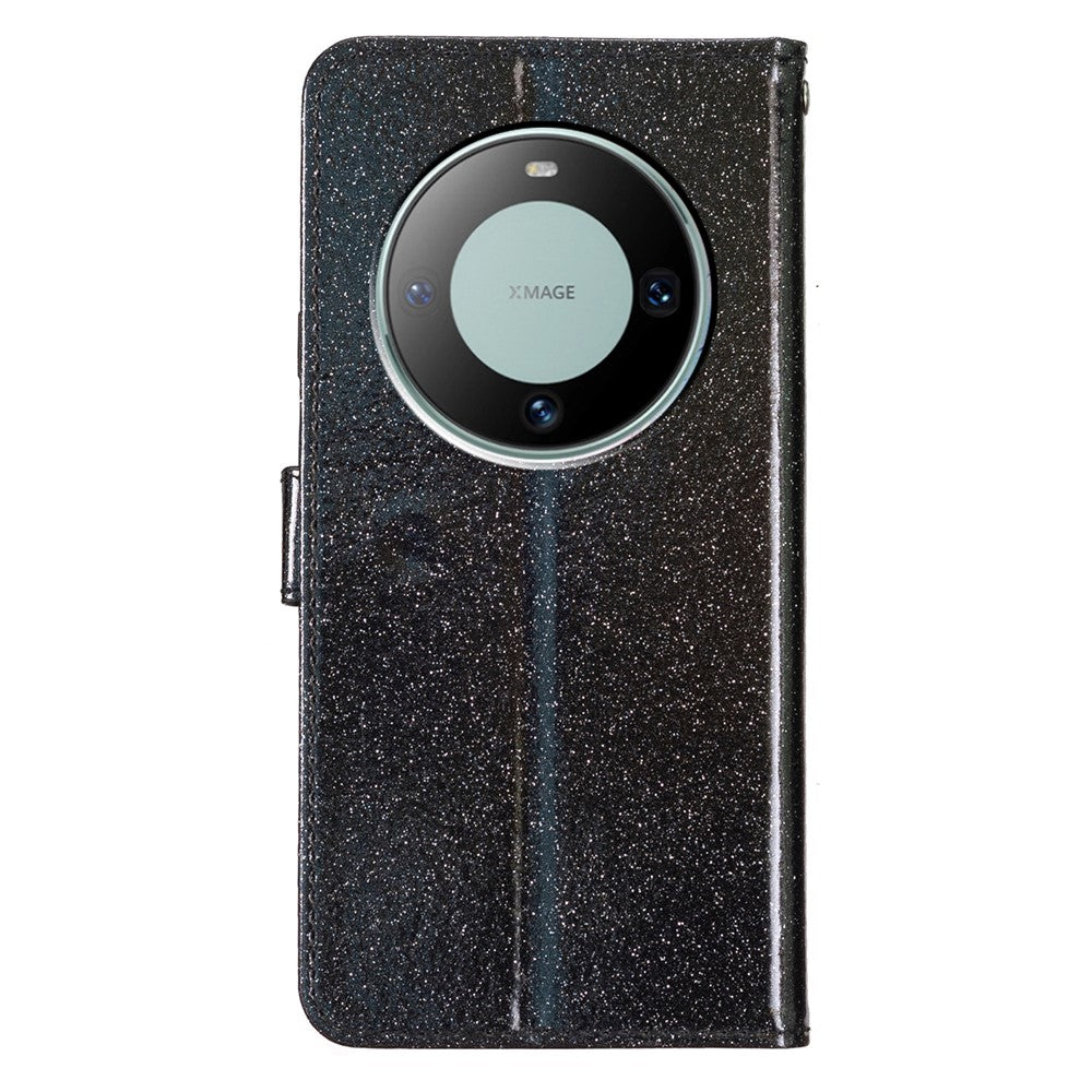 For Huawei Mate 60 Glitter PU Leather Case Anti-scratch Wallet Stand Phone Cover